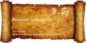 Mancsu Szendike névjegykártya